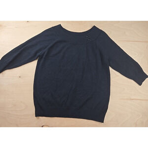 Debbie Morgan Women's High Neck Sweater Sz L Black Pullover